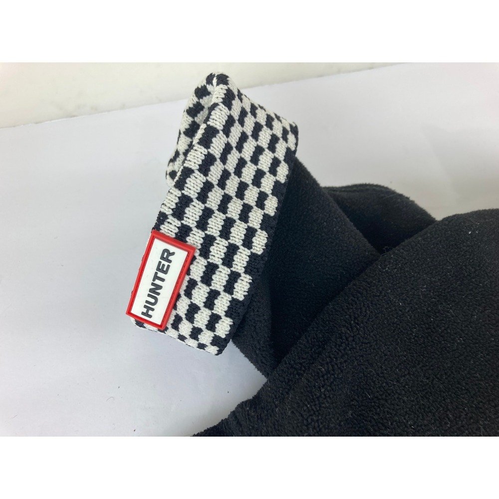 Hunter Boot Liners Women Medium Sz 5-7 Black Checkered Cuff Fleece Liners - Picture 3 of 5